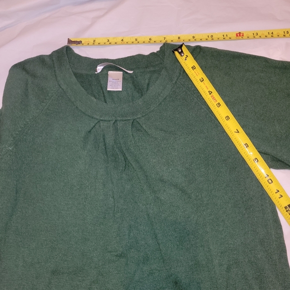 VTG Jillian Nicole 🌿 Stretchy Green Short Bell-Sleeve Sweater/Blouse 🌿 Medium - Picture 11 of 15